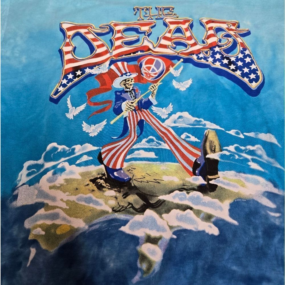 VINTAGE Y2K Liquid Blue Grateful Dead Wave That Flag Summer 2004 blue t-shirt L - Picture 4 of 8